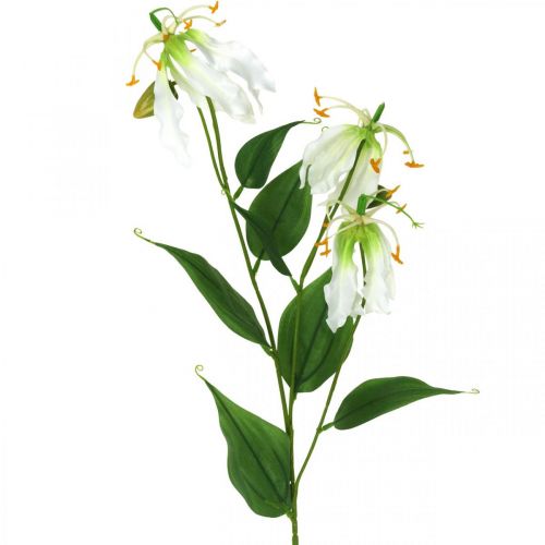 Artikel Konstgjord lilja, blomsterdekoration, konstgjord växt, sidenblomma vit L82cm 3st
