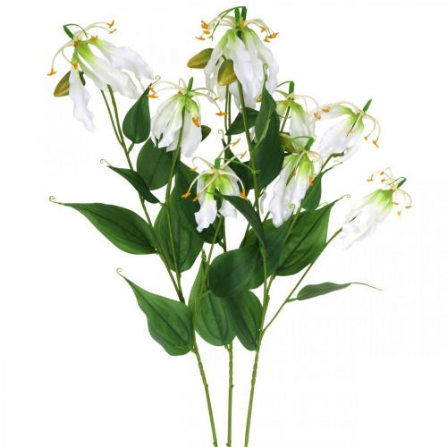 Floristik24 Konstgjord lilja, blomsterdekoration, konstgjord växt, sidenblomma vit L82cm 3st