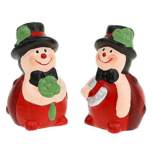 Floristik24 Lucky charm keramisk skalbagge 6 cm röd 12st