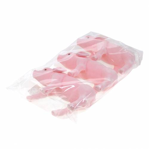 Artikel Lucky gris rosa flockade 20 cm 3st