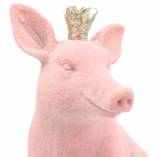 Dekorativt figurset lycklig gris med gyllene krona 12 × 7 × 13 cm / 9,2 × 5,5 × 10 cm 2st