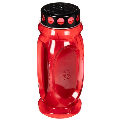 Gravljus rött, lock svart, minnesljus 4 dagar 23cm köpa | Floristik24.se
