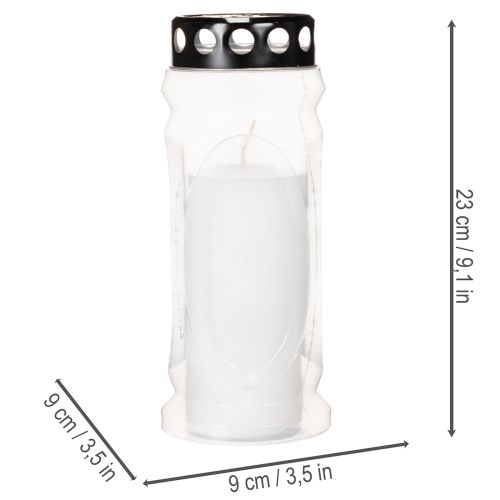 Gravljuslykta med svart lock 23 cm | Floristik24.se