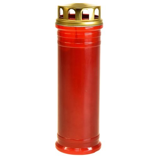 Gravljus röd plast 5 dagar Ø7,5cm H23cm