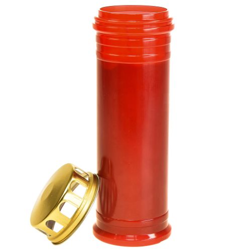 Floristik24 Gravljus röd plast 5 dagar Ø7,5cm H23cm