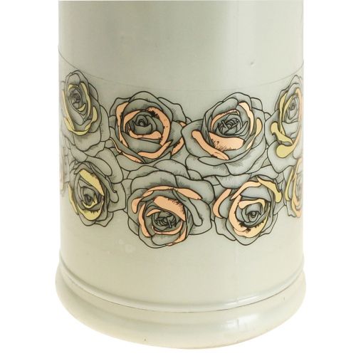 Artikel Gravljus vita rosor sorgeljus minnesljus Ø7cm H18cm 90h 2st