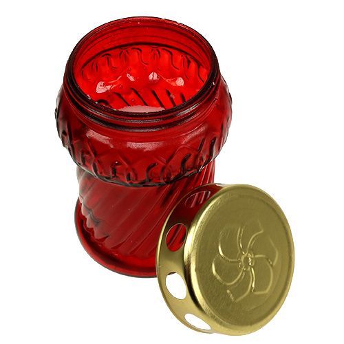 Artikel Gravljusglas röd Ø7cm H13cm 8st