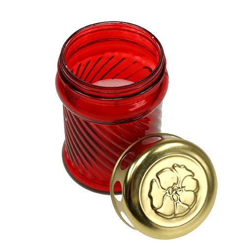 Artikel Gravljus av glas rött Ø6cm H11cm 12 st