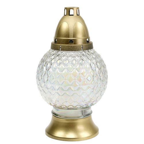 Grava lätt sfärisk form 28h Ø13cm H24,5cm guld
