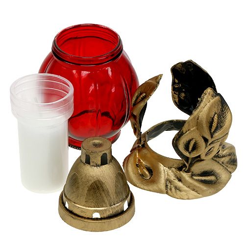 Floristik24 Grav ljusröd Ø12,5cm H19,5cm 6 st