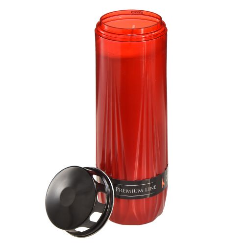 Floristik24 Gravljus Aura kyrkogårdsljus röd svart 7 dagar H24cm