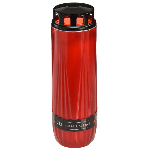 Floristik24 Gravljus Aura kyrkogårdsljus röd svart 7 dagar H24cm
