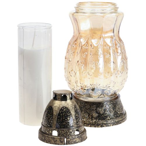 Artikel Gravljus glasrankor rosor H26cm Ø12cm tonat guld 24-30h