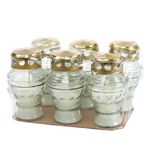 Floristik24 Grav ljus vit H13cm 6st