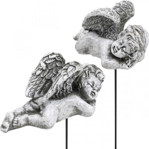 Floristik24 Gravdekoration dekorativ plugg ängel gravängel på pinne 6cm 4 st