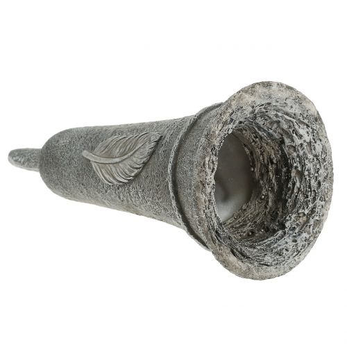 Floristik24 Gravvas med fjädergrå 25,5 cm 2st