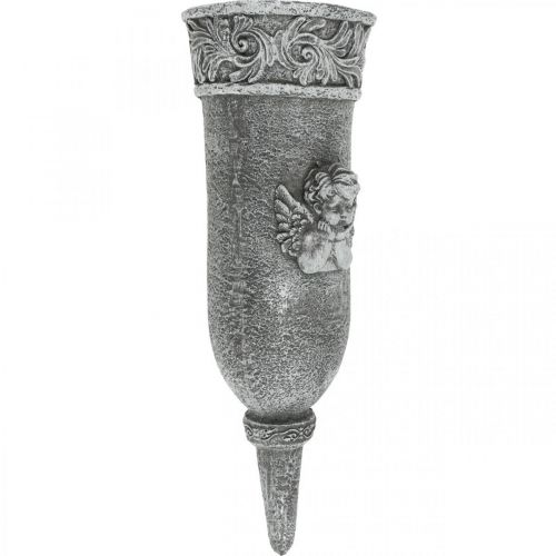 Floristik24 Gravprydnader Sörjande blommor Gravvas med ängel L29,5cm
