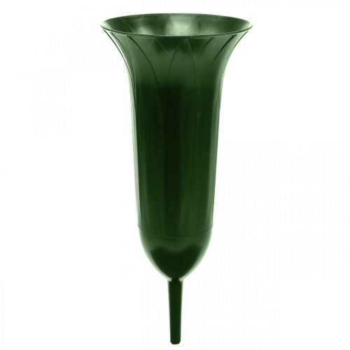 Floristik24 Gravvas 42cm mörkgrön vas gravdekoration sorgeflorister 5st