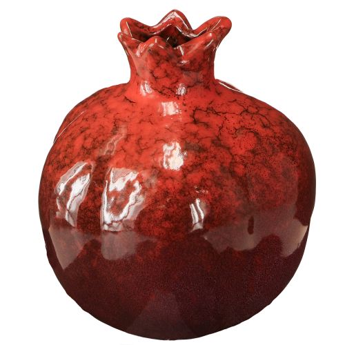 Dekorativ vas i granatäpple i keramik, rödbrun, Ø10,5 cm, H12 cm