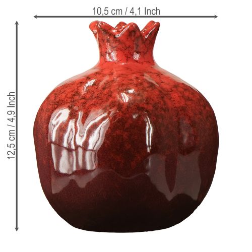 Artikel Dekorativ vas i granatäpple i keramik, rödbrun, Ø10,5 cm, H12 cm