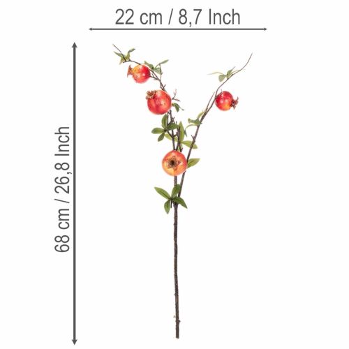 Konstgjord granatäpplegren som fruktgren för bordsdekoration, 68 cm | Floristik24.se