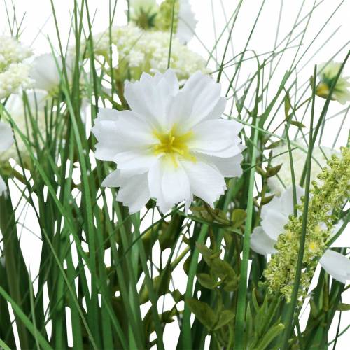 Artikel Dekorativt gräs med Cosmea-blommor i en skål H45cm