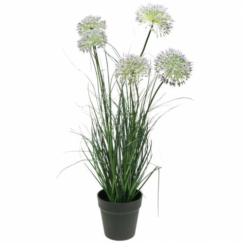 Artikel Gräs med blommor i potten konstgjord lila 70cm