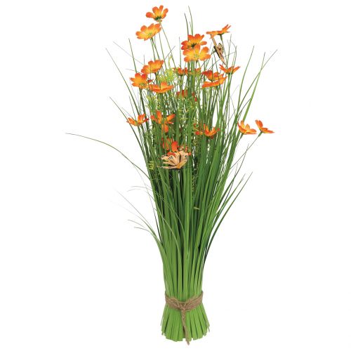 Floristik24 Gräsklas med blommor och fjärilar Orange 70cm