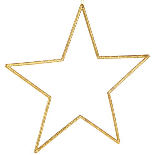 Floristik24 Stora dekorativa stjärnor guld glitter dekoration för upphängning 24cm 6 st