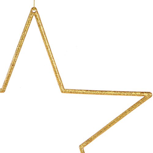 Artikel Stora dekorativa stjärnor guld glitter dekoration för upphängning 24cm 6 st