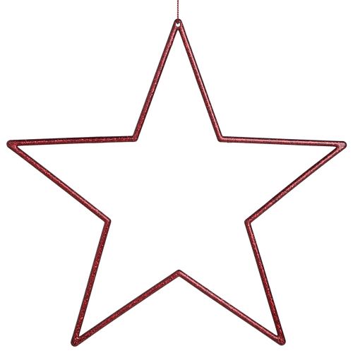 Floristik24 Stora dekorativa stjärnor röda för upphängning av stjärnor med glitter 24cm 6 st