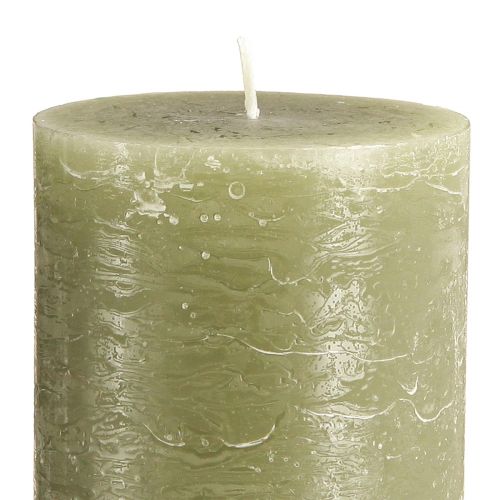 Artikel Stora ljus pelarljus olivgröna 85x200mm 2 st