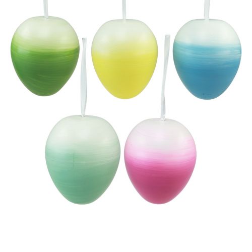 Floristik24 Stora påskägg hängande plastägg pastellfärger 15cm 5 st