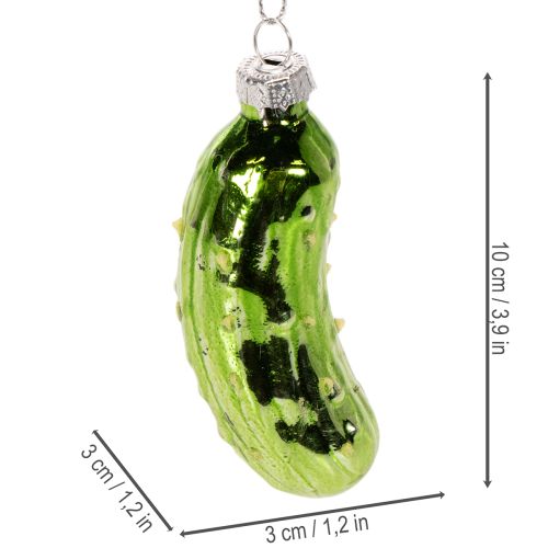 Glasjulgurka, julgransprydnad för upphängning, 7 cm, 4 stycken | Floristik24.se