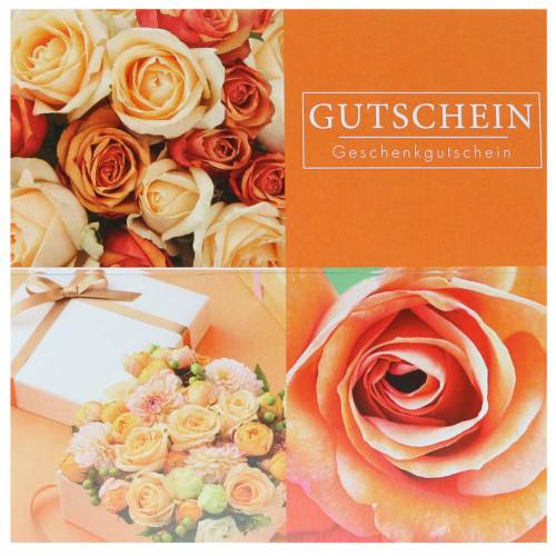 Floristik24 Verifikationskort Rose Orange + kuvert 1st