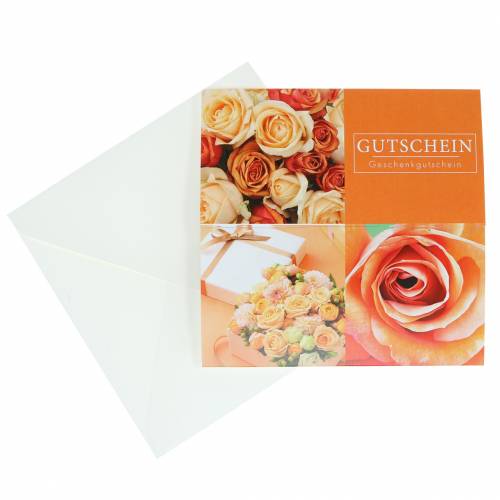 Artikel Verifikationskort Rose Orange + kuvert 1st