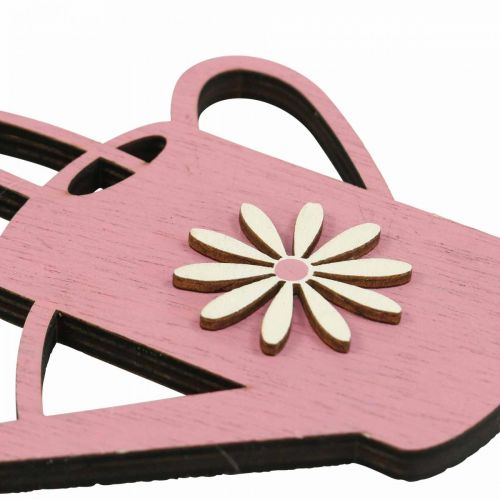 Artikel Hängande dekoration trävattenkanna deco rosa deco galge 14x12cm 6st