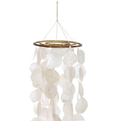 Floristik24 Hängande dekorationsskal Capiz vindspelsdekoration Ø29cm 185cm