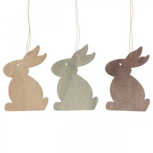 Floristik24 Påskhängande dekoration, påskhareträ, påskhänge 12cm 12 st