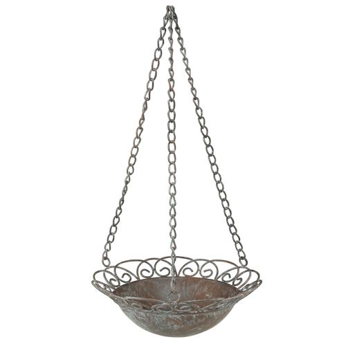 Hängande dekorationsskål i metall för upphängning av brunvit Ø24,5/28cm