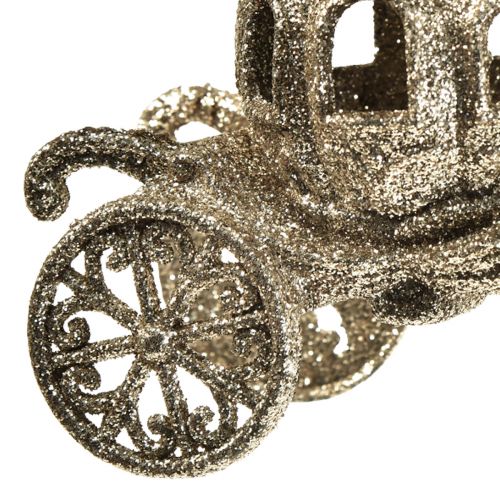 Floristik24 Hängdekoration julvagn med glitter 11x5x8,5cm