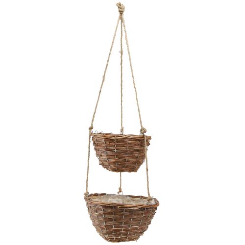 Artikel Hängkorg blomkorg 2 korgar trä natur Ø20cm/26cm