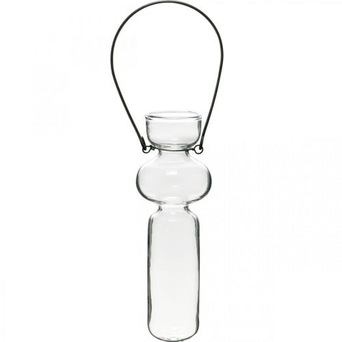 Artikel Miniglasvaser för upphängning av glasdekor med trådhängare H14cm 4st