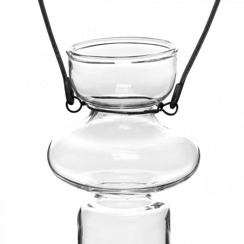 Artikel Miniglasvaser hängande vas metallfäste glasdekoration H10,5cm 4st