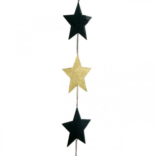 Juldekoration stjärnhänge gyllene svart 5 stjärnor 78cm