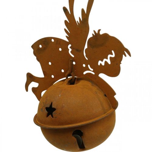 Floristik24 Julklocka deco angel rust deco hängare H10cm 4st