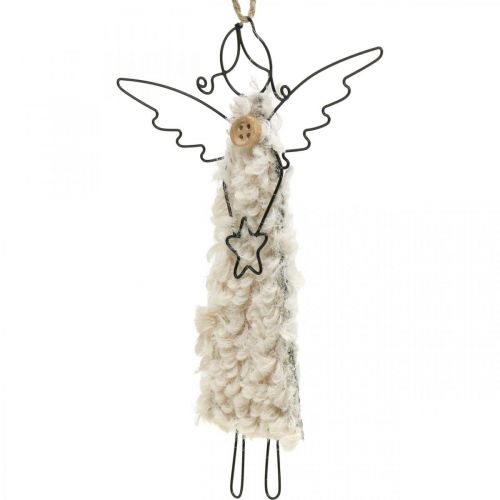 Floristik24 Ängelhänge julängel svart, kräm 13,5cm 4st