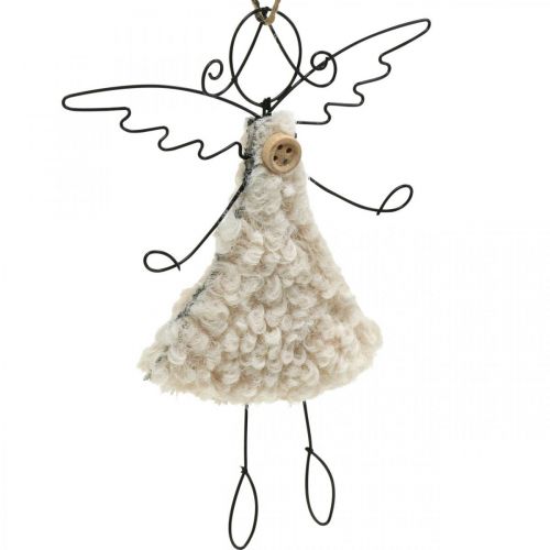 Floristik24 Ängelhänge julängel svart, kräm 13,5cm 4st