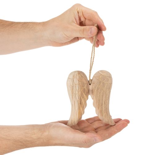 Ängelvingehänge i trä för upphängning, 12 cm | Floristik24.se