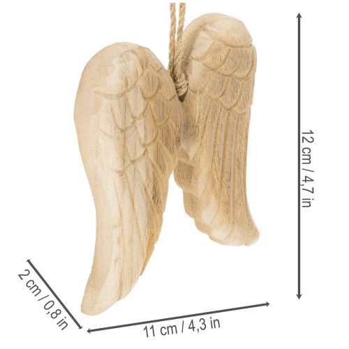 Ängelvingehänge i trä för upphängning, 12 cm | Floristik24.se